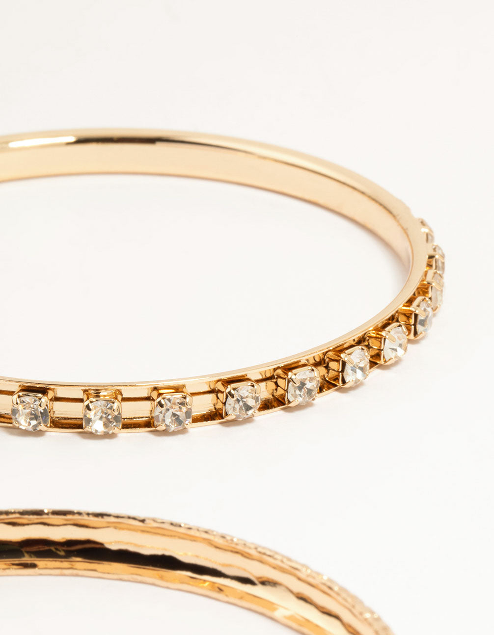 Gold Mixed Textured Bangles 4-Pack