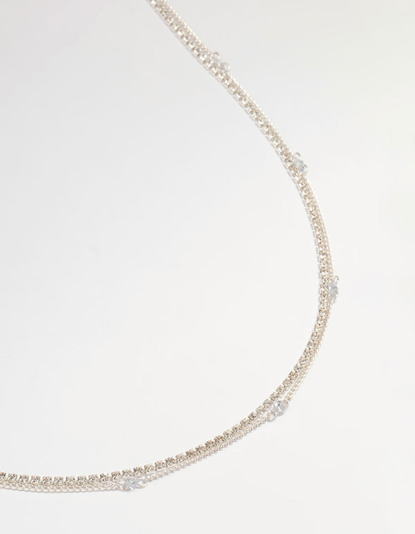 Silver Diamante Cupchain Waist Chain