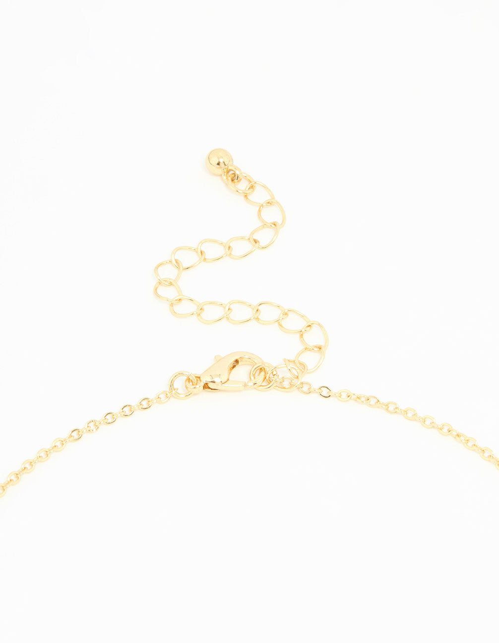 Gold Plated Diamante Outline Black Flower Pendant Necklace