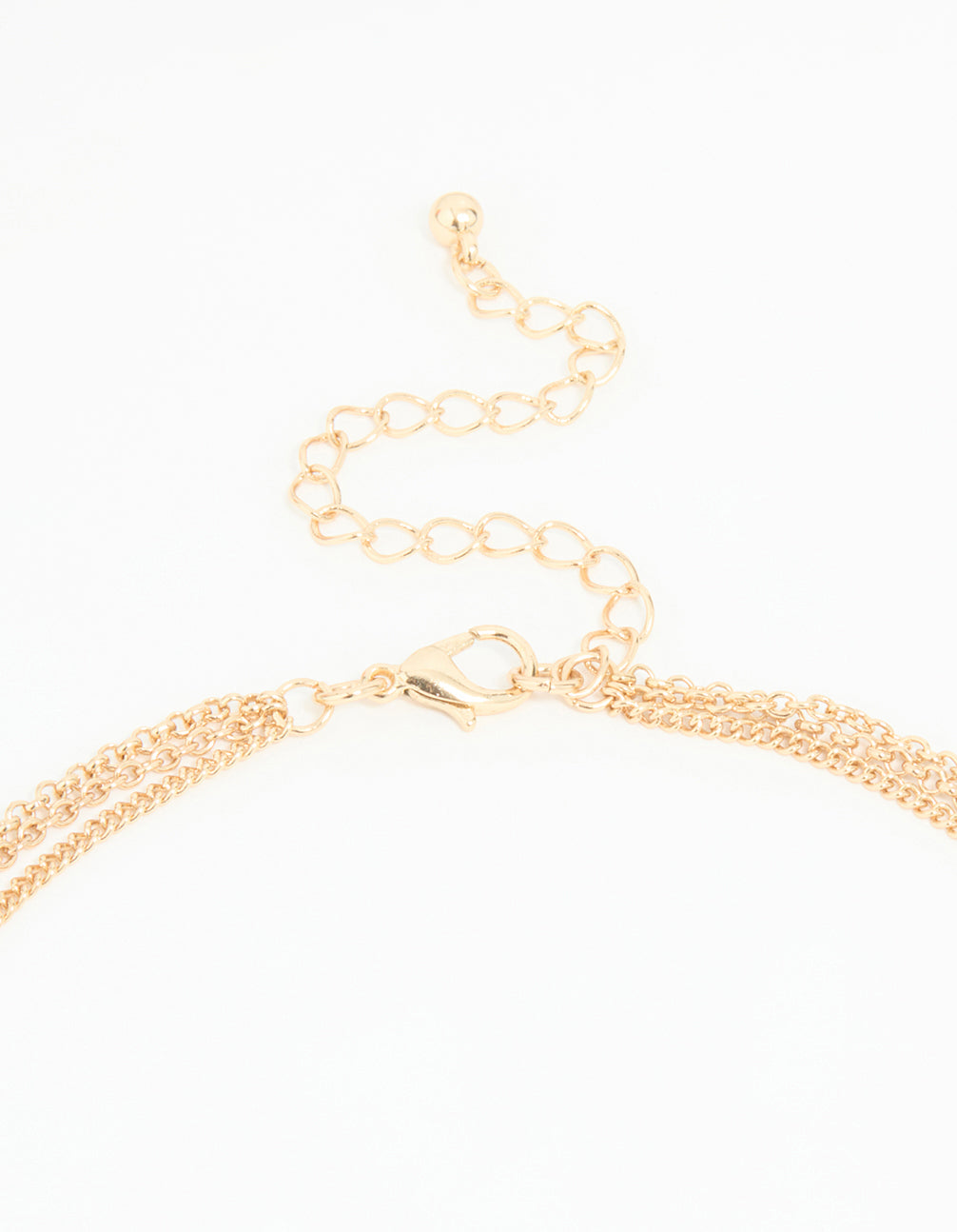Gold Beaded Tassel Layered Necklace