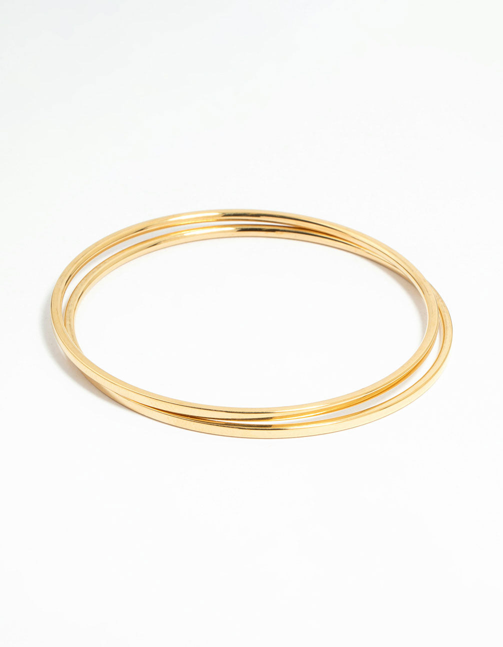 Waterproof Gold Plated Stainless Steel Clean Bangles 2-Pack