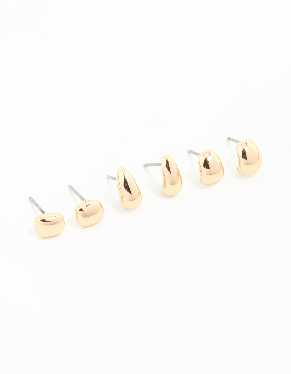 Gold Mini Stud & Hoop Earrings 3-Pack