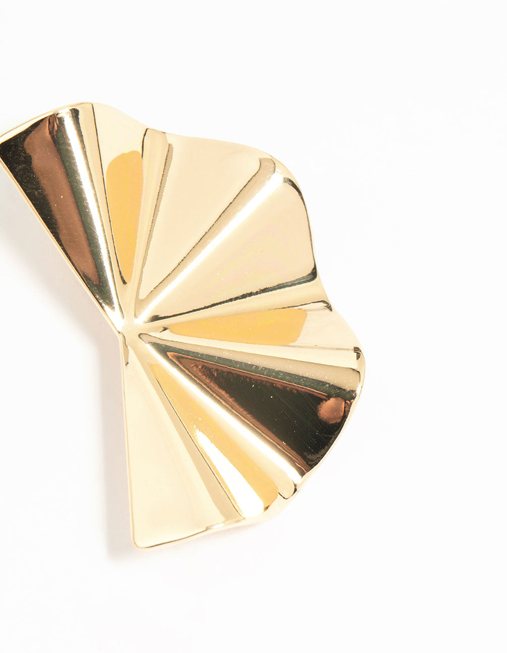 Gold Plated Statement Fan Stud Earrings