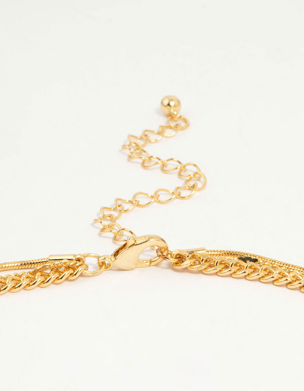 Gold Plated Cross & Chain Layered Necklace