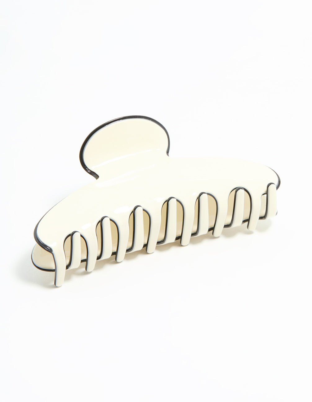 Cream & Black Claw Clip