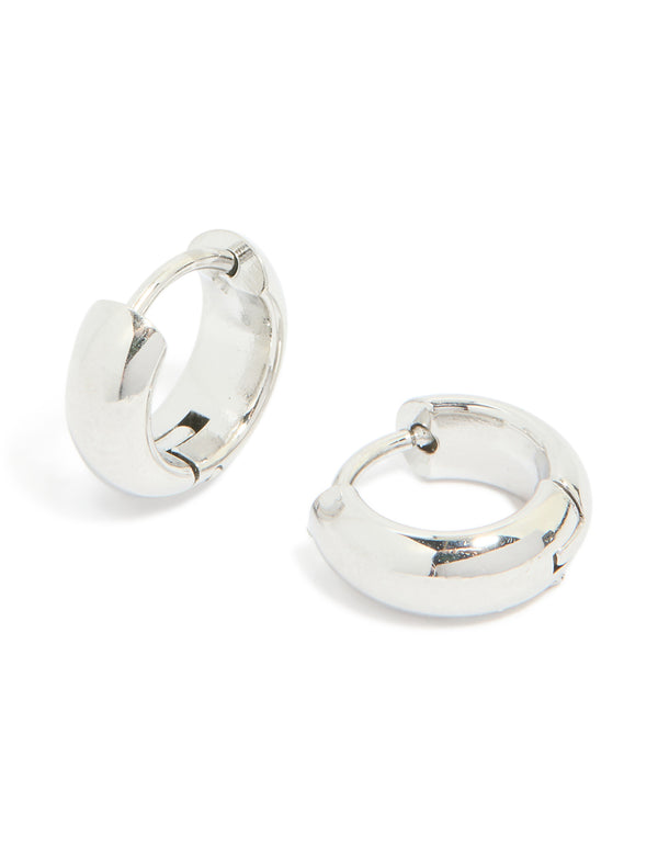 Waterproof Stainless Steel Chunky Huggie Earrings