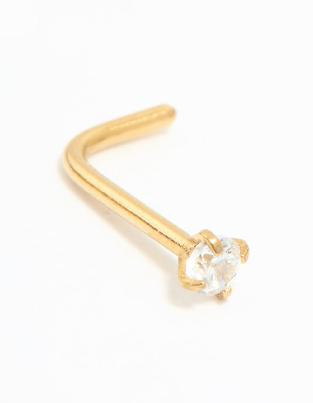 Gold Plated Titanium Cubic Zirconia Nose Ring & Studs 3-Pack