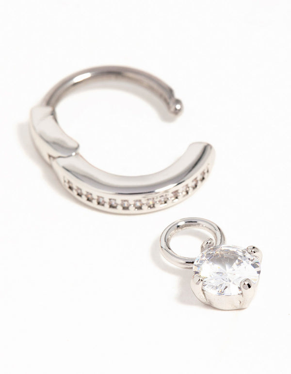 Surgical Steel Cubic Zirconia Drop Belly Ring