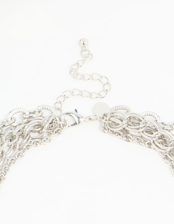 Silver Chunky Chain Layered Necklace
