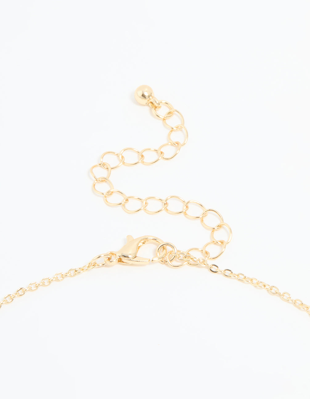 Gold Plated Cubic Zirconia Heart & Bow Pendant Necklace