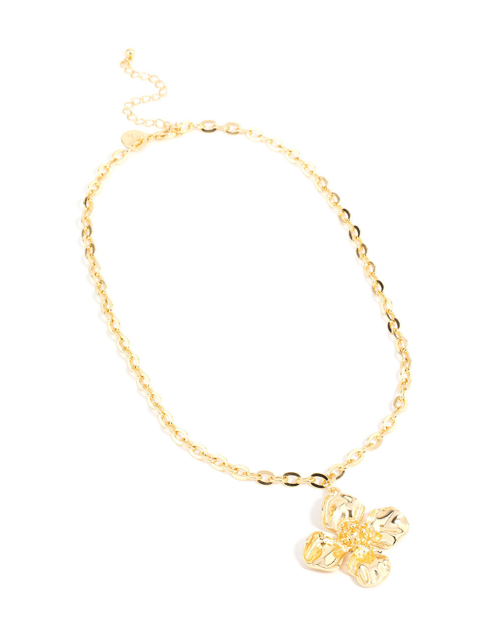 Gold Plated Flower Pendant Necklace