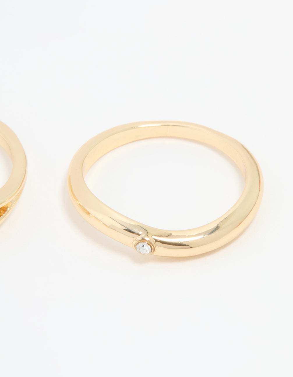 Gold Plated Organic Wave Stacking Rings 4-Pack
