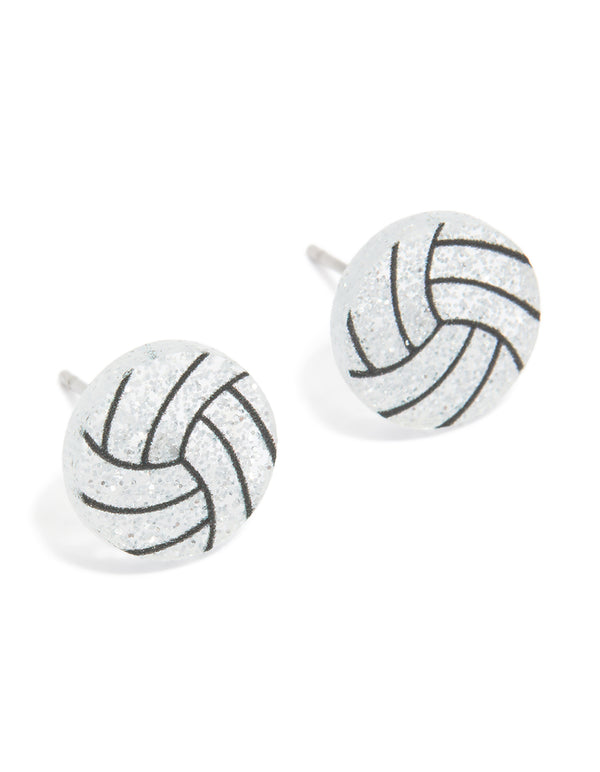 Silver Netball Stud Earrings