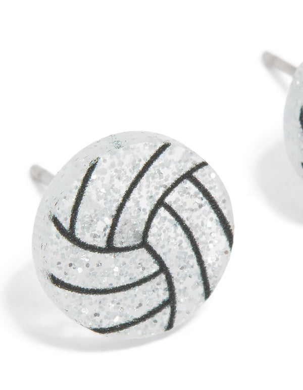 Silver Netball Stud Earrings