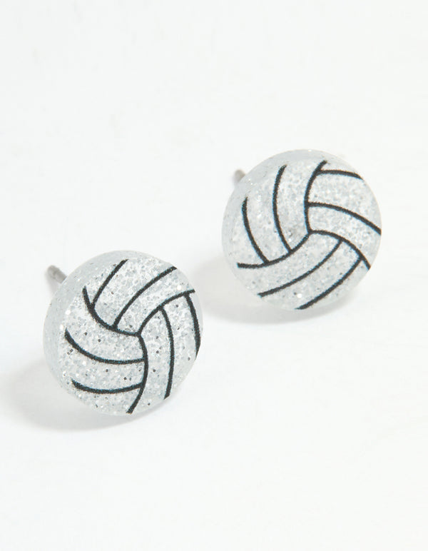Silver Netball Stud Earrings