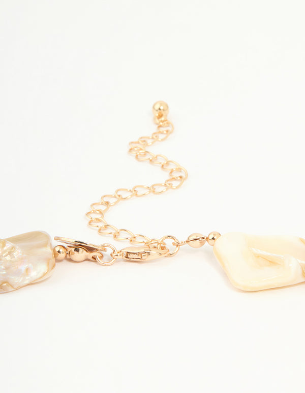 Genuine Shell Shell & Starfish Pendant Charm Necklace