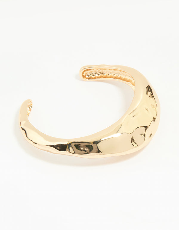 Gold Chunky Textured Wrist Cuff