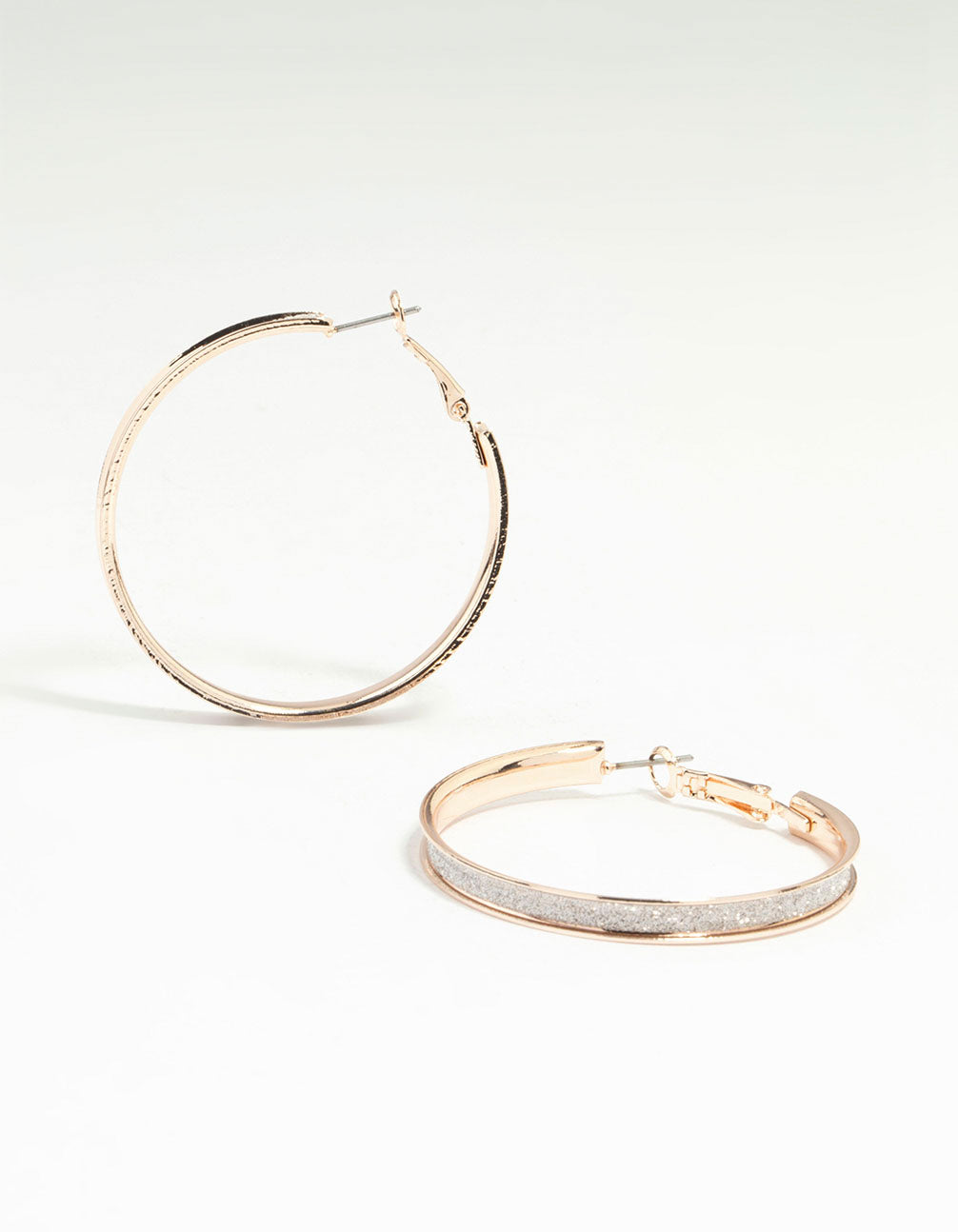 Rose Gold Glitter Hoop Earrings