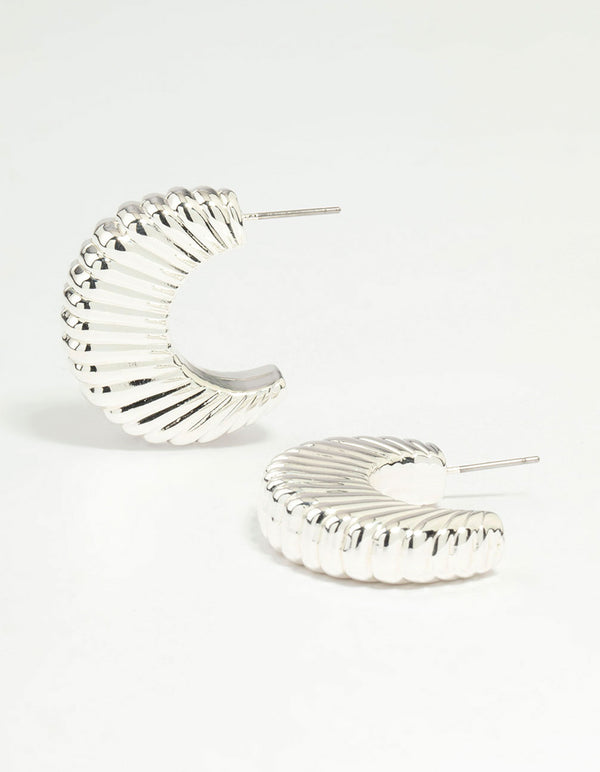 Silver Ridge Hoop Earrings