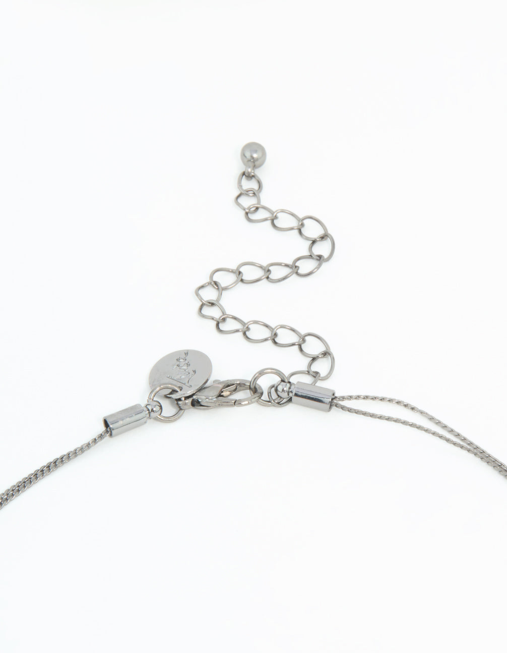 Gunmetal Blue Circle Layered Necklace