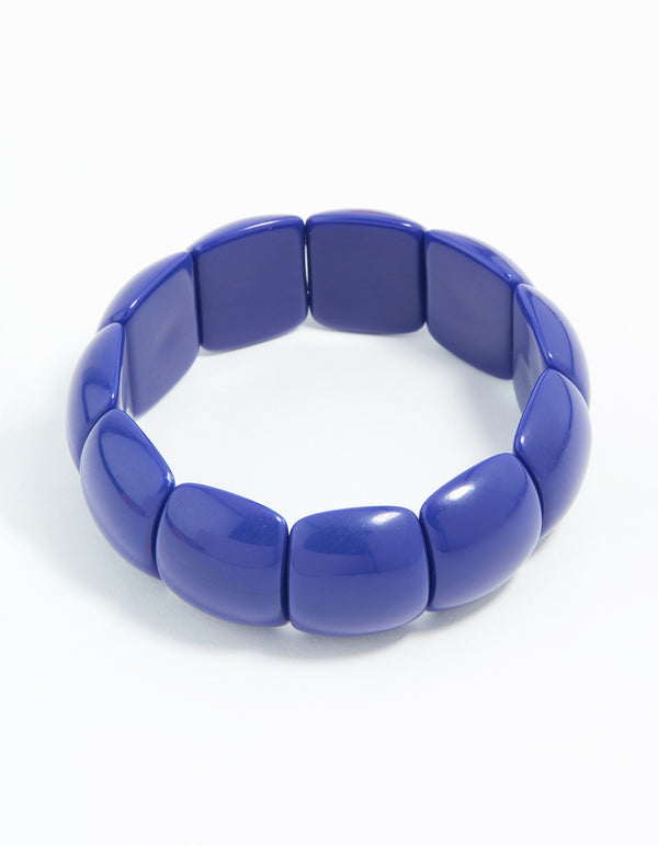 Blue Acrylic Thin Slater Stretch Bangle