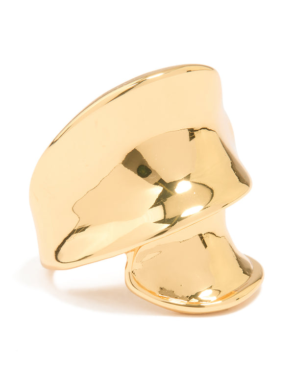 Gold Plated Statement Double Wrap Ring