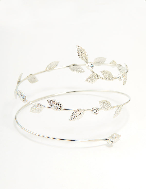 Silver Leaf Wrap Arm Cuff