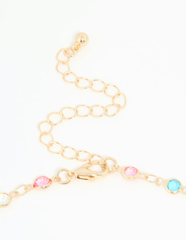 Gold Pearlised Flower Necklace