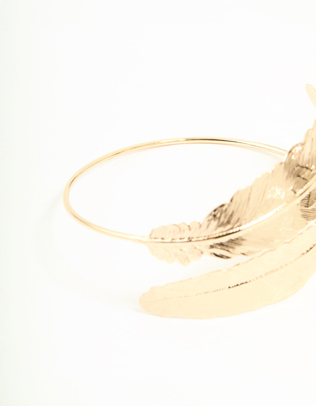 Gold Double Feather Arm Cuff