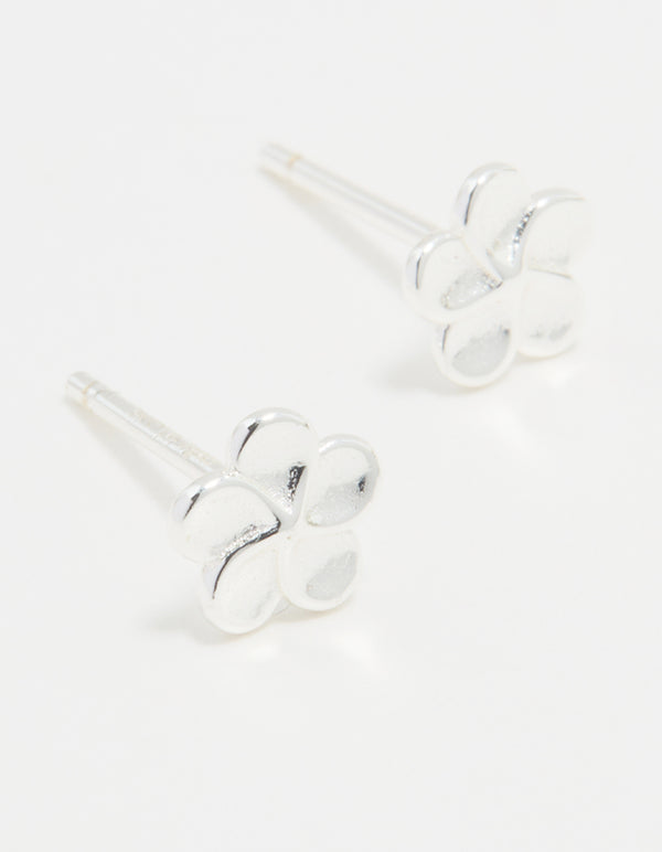 Sterling Silver Frangipani Stud Earrings