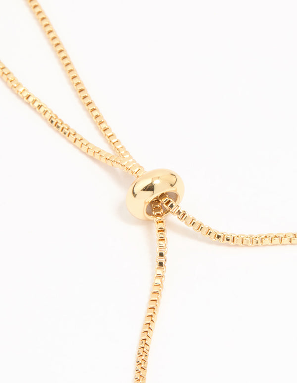 Gold Plated Pearl Flower Toggle Bracelet