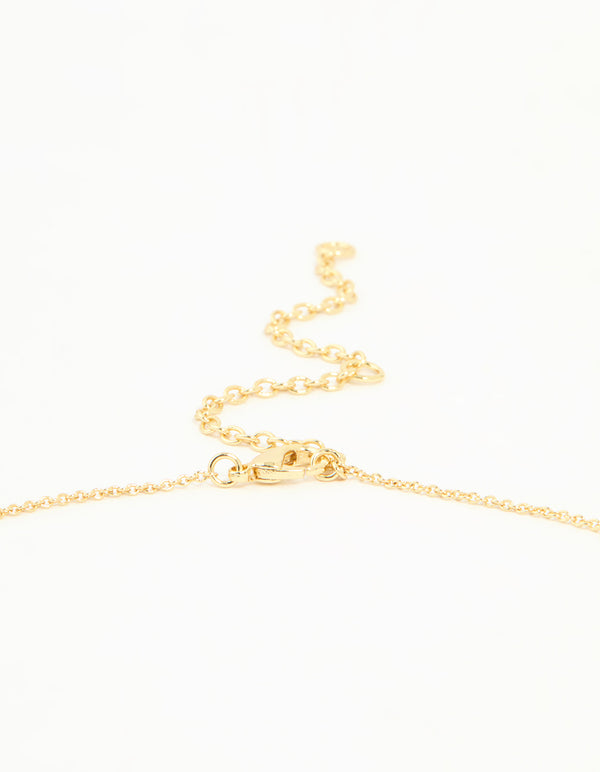 Gold Plated Brass Mini Bubble Letter L Pendant Necklace