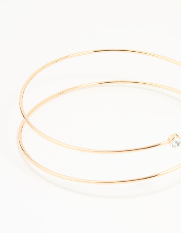 Gold Diamante Wrap Arm Cuff