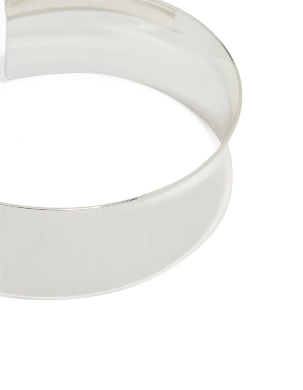Silver Flat Wide Wrist Cuff