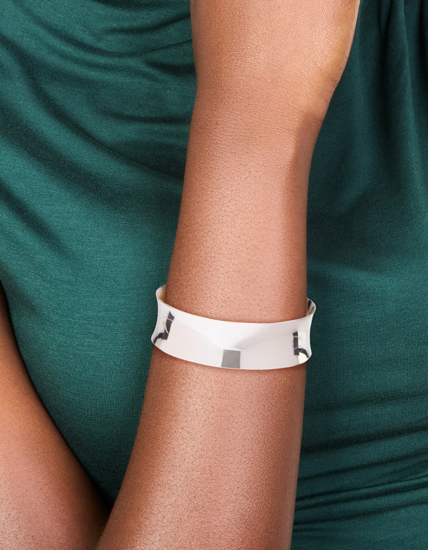 Silver Flat Wide Wrist Cuff