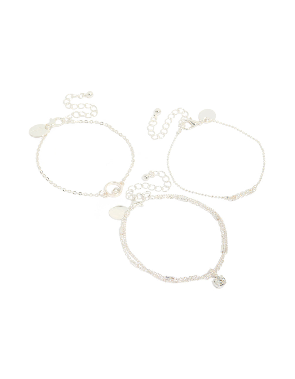 Silver Pearl & Diamante Bracelets 3-Pack