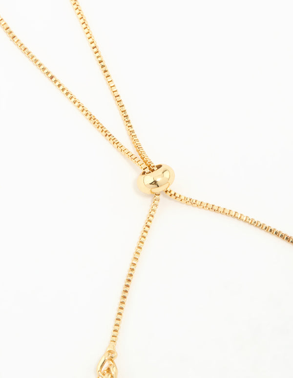 Gold Plated Weave Chain Toggle Bracelet