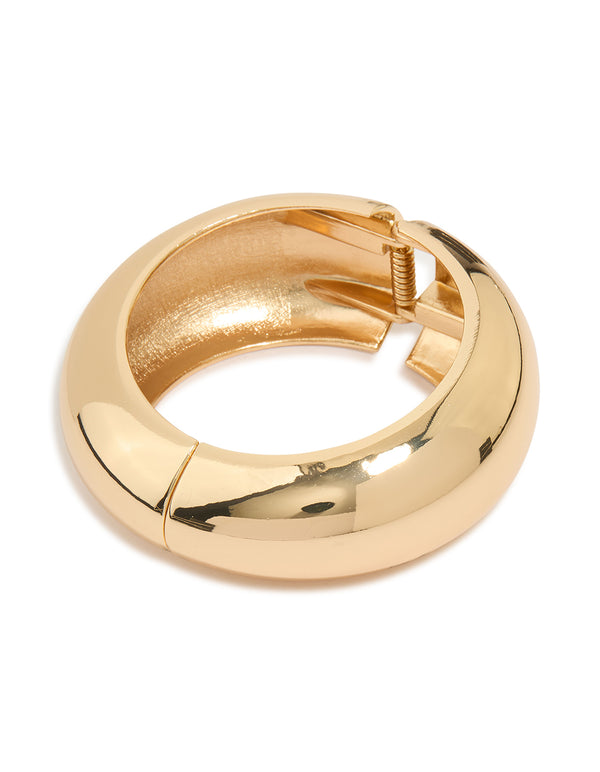 Gold Chunky Round Bangle