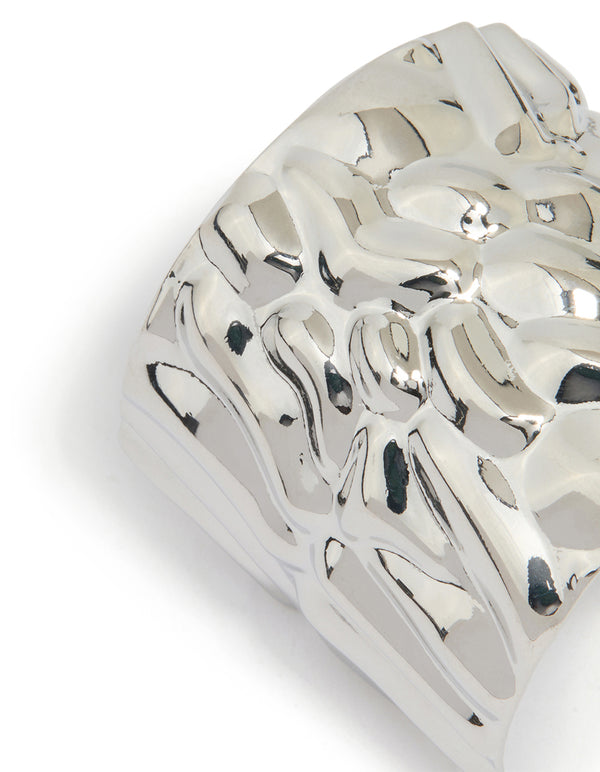 Silver Molten Curved Ponytail Hair Hook