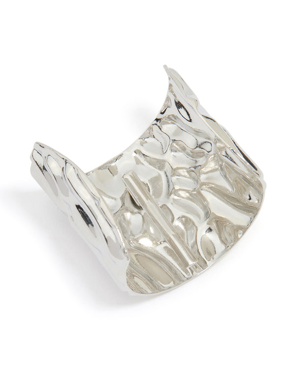 Silver Molten Curved Ponytail Hair Hook