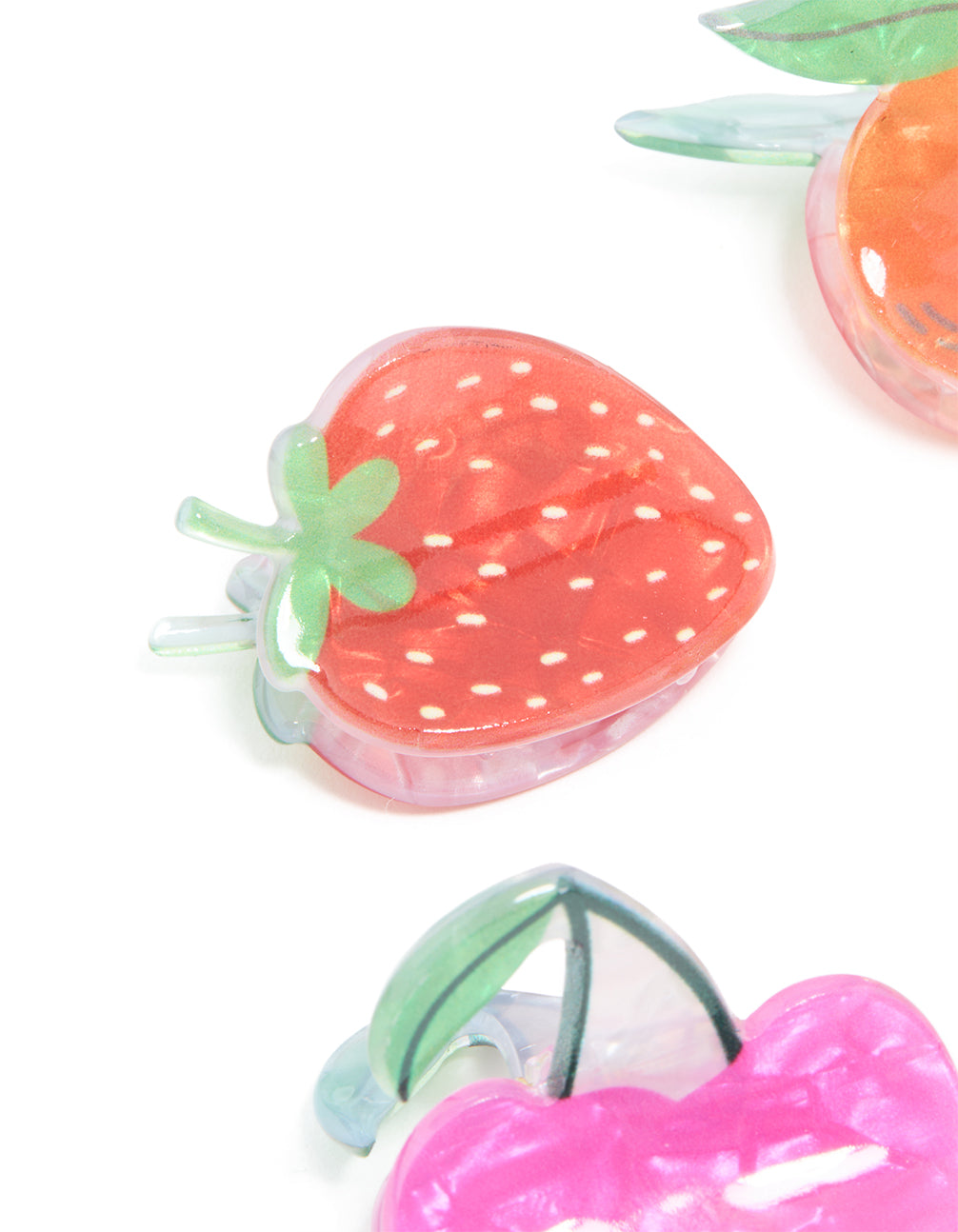 Acrylic Mini Fruit Claw Clips 4-Pack