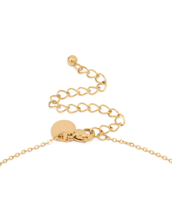 Waterproof Gold Plated Stainless Steel Mini Heart Letter S Necklace