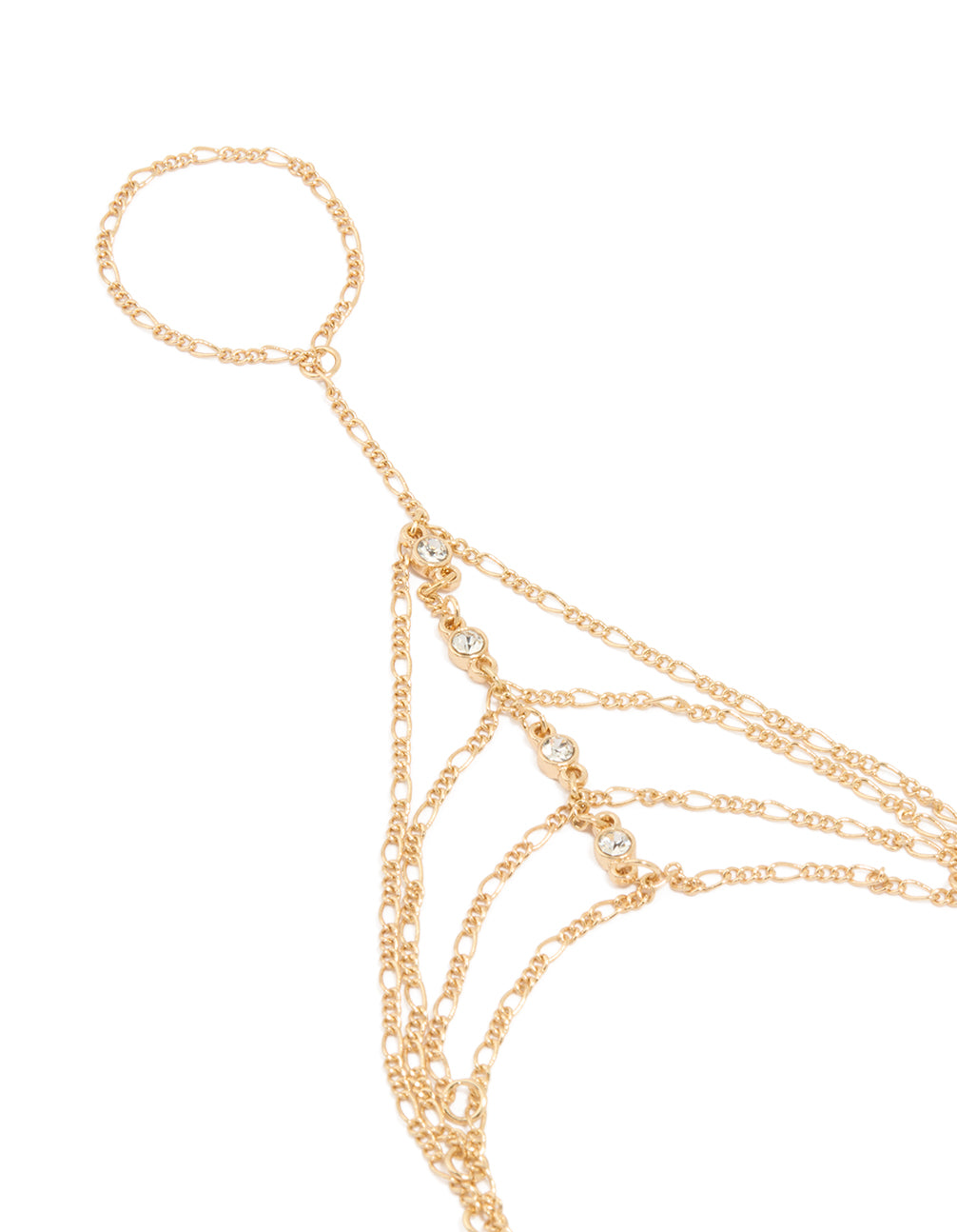Gold Diamante Layered Hand Chain