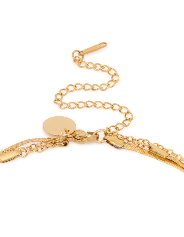 Waterproof Gold Plated Stainless Steel Snake Chain Necklace