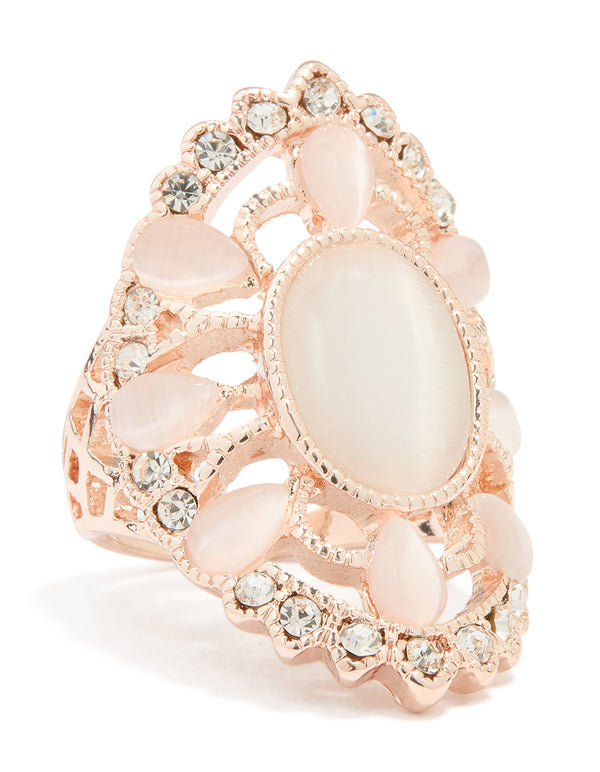 Rose Gold Large Round Oval Ring