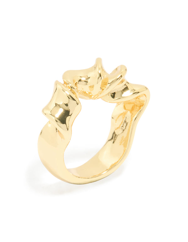 Gold Plated Swirl Twist Ring