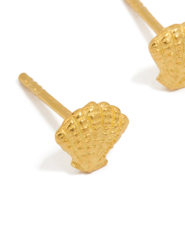 Gold Plated Sterling Silver Shell Earrings