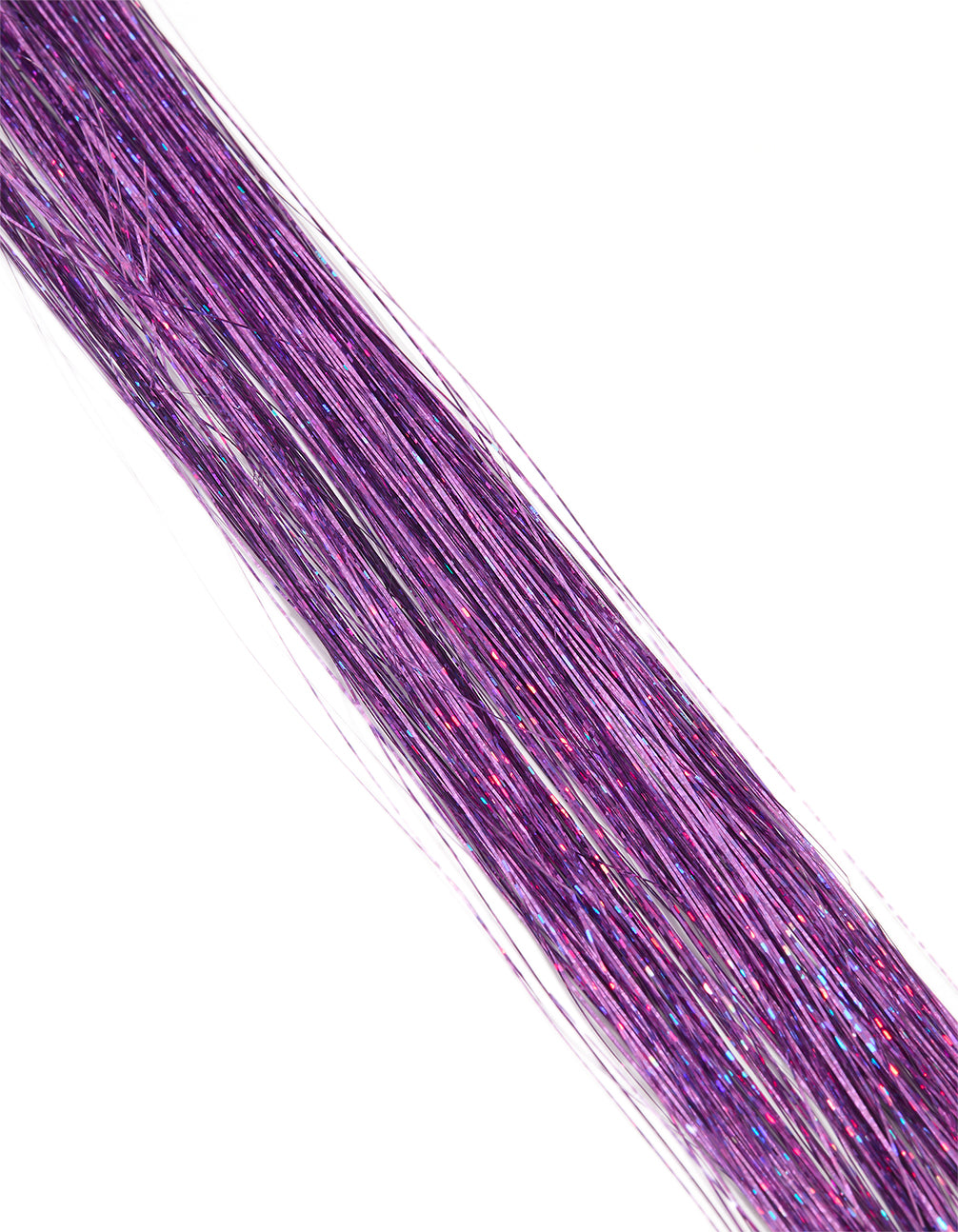 Kids Fabric Shell Purple Tinsel Hair Clip