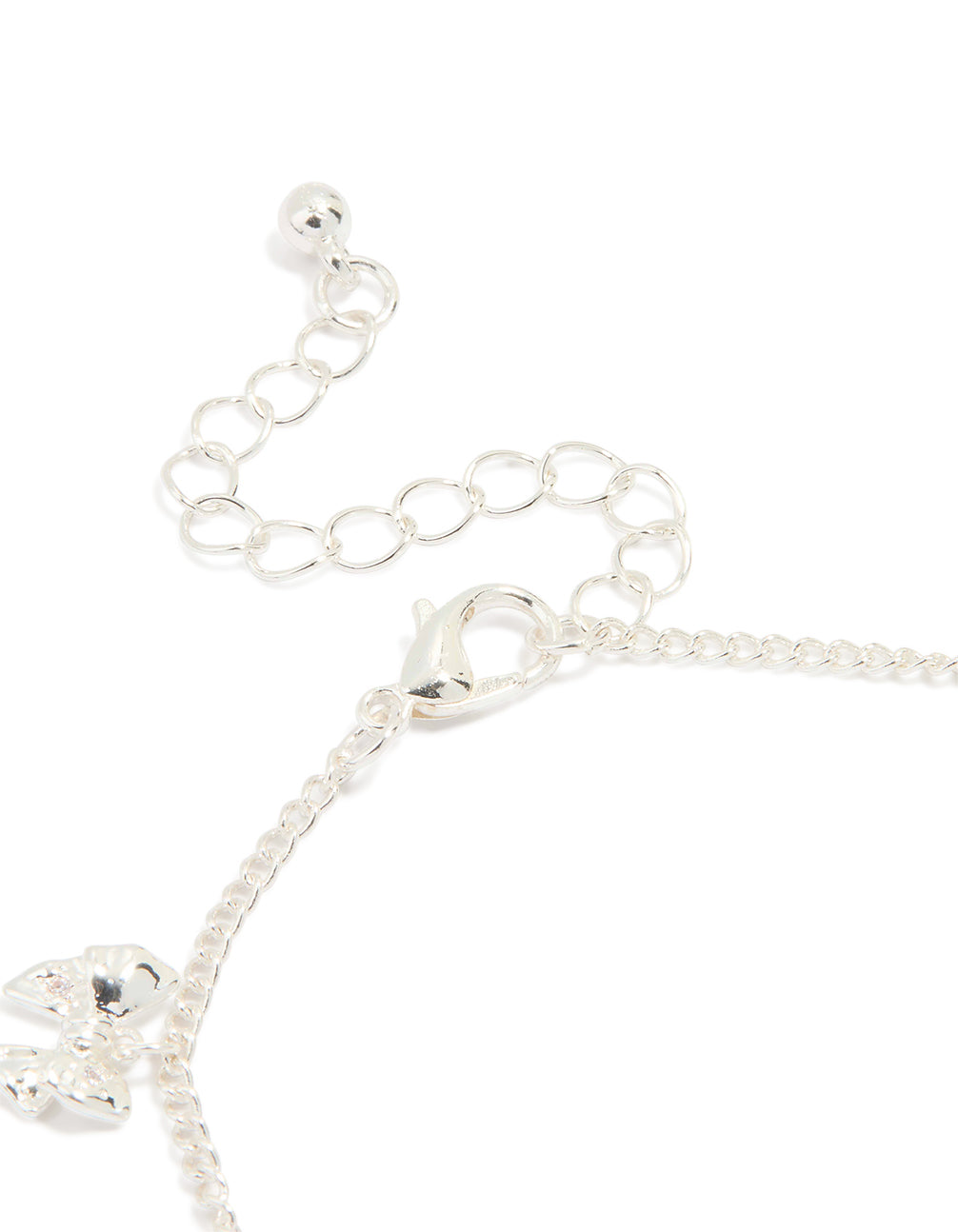 Silver Plated Mini Bow Charm Bracelet