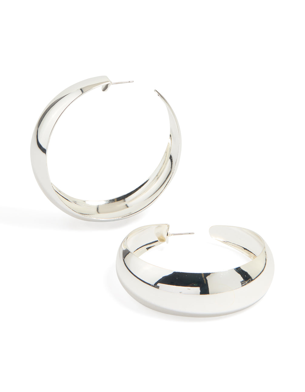 Silver Large Thin Hoop Earrings